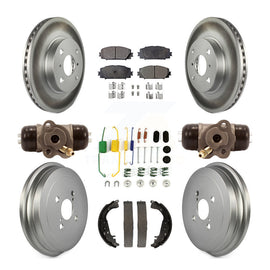 Front Rear Coated Disc Brake Rotor Ceramic Pad & Drum Kit (9Pc) For Toyota Yaris