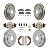 Front Rear Coated Disc Brake Rotors Ceramic Pad Drum Kit (9Pc) For Honda Insight