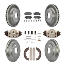 Charger l&#39;image dans la galerie, Front Rear Coated Disc Brake Rotors Ceramic Pad &amp; Drum Kit (9Pc) For Honda Civic