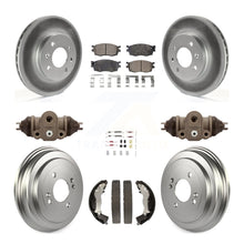 Charger l&#39;image dans la galerie, Front Rear Coated Brake Rotors Ceramic Pad Drum Kit (9Pc) For Hyundai Accent Kia