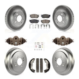 Front Rear Coated Brake Rotors Ceramic Pad Drum Kit (9Pc) For Hyundai Accent Kia