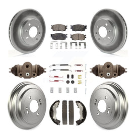 Front Rear Coated Brake Rotors Ceramic Pad Drum Kit (9Pc) For Hyundai Accent Kia