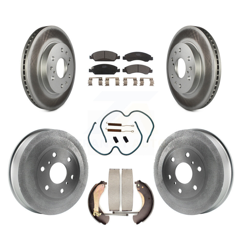 Front Rear Coated Brake Rotor Ceramic Pad Drum Kit (7Pc) For Chevrolet Silverado