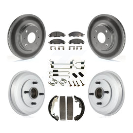 Front Rear Coated Disc Brake Rotor Ceramic Pad And Drum Kit (7Pc) For Ford Focus