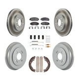 Front Rear Coated Disc Brake Rotors Ceramic Pad Drum Kit (7Pc) For Honda Insight