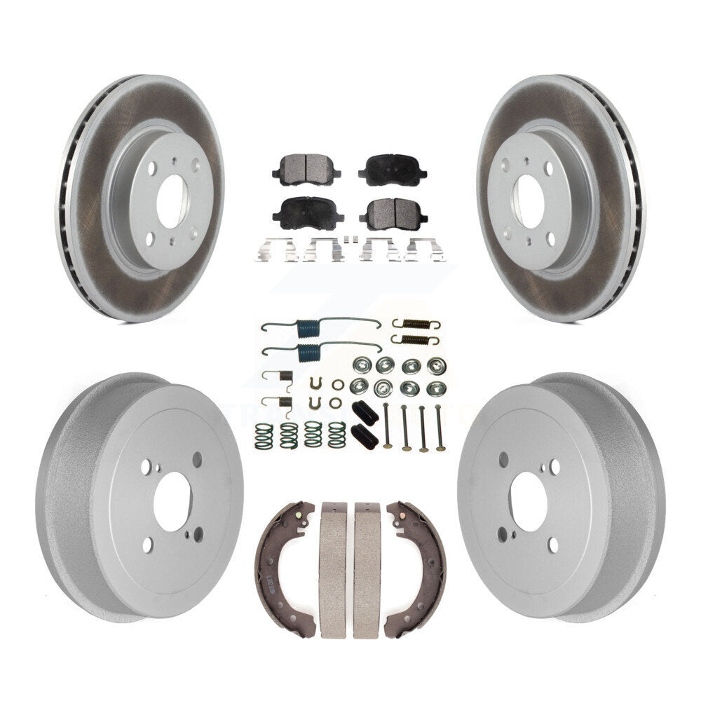 Front Rear Coated Disc Brake Rotor Ceramic Pad Drum Kit (7Pc) For Toyota Corolla