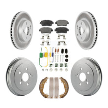 Load image into Gallery viewer, [Front+Rear] 2008 Toyota Prius Coated Rotor Drum Brake Kit &amp; Ceramic Pads For Max Braking
