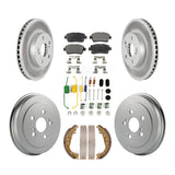 [Front+Rear] 2008 Toyota Prius Coated Rotor Drum Brake Kit & Ceramic Pads For Max Braking