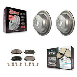 Rear Coated Disc Brake Rotor & Ceramic Pad Kit For Chevrolet Colorado GMC Canyon