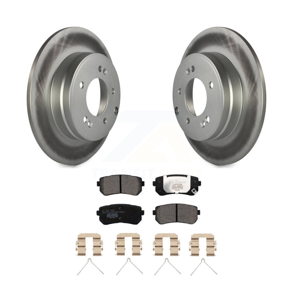 Rear Coated Disc Brake Rotors And Ceramic Pads Kit For Hyundai Sonata Kia Optima