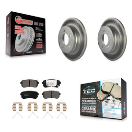 Rear Coated Disc Brake Rotors And Ceramic Pads Kit For Hyundai Sonata Kia Optima