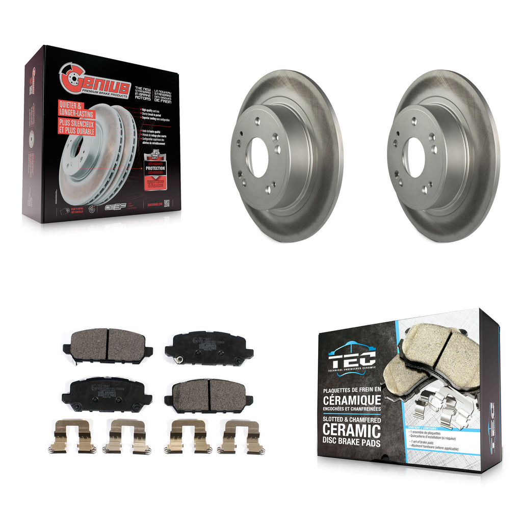 [Rear] 2016-2022 Honda HR-V Premium Coated Rotors & Ceramic Pads Brake Kit For Max Braking