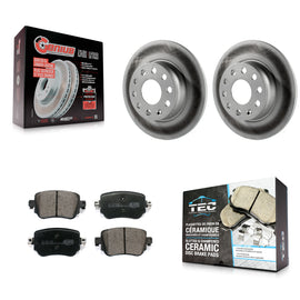 Rear Coat Brake Rotors Ceramic Pad Kit For Volkswagen Passat GTI Golf SportWagen