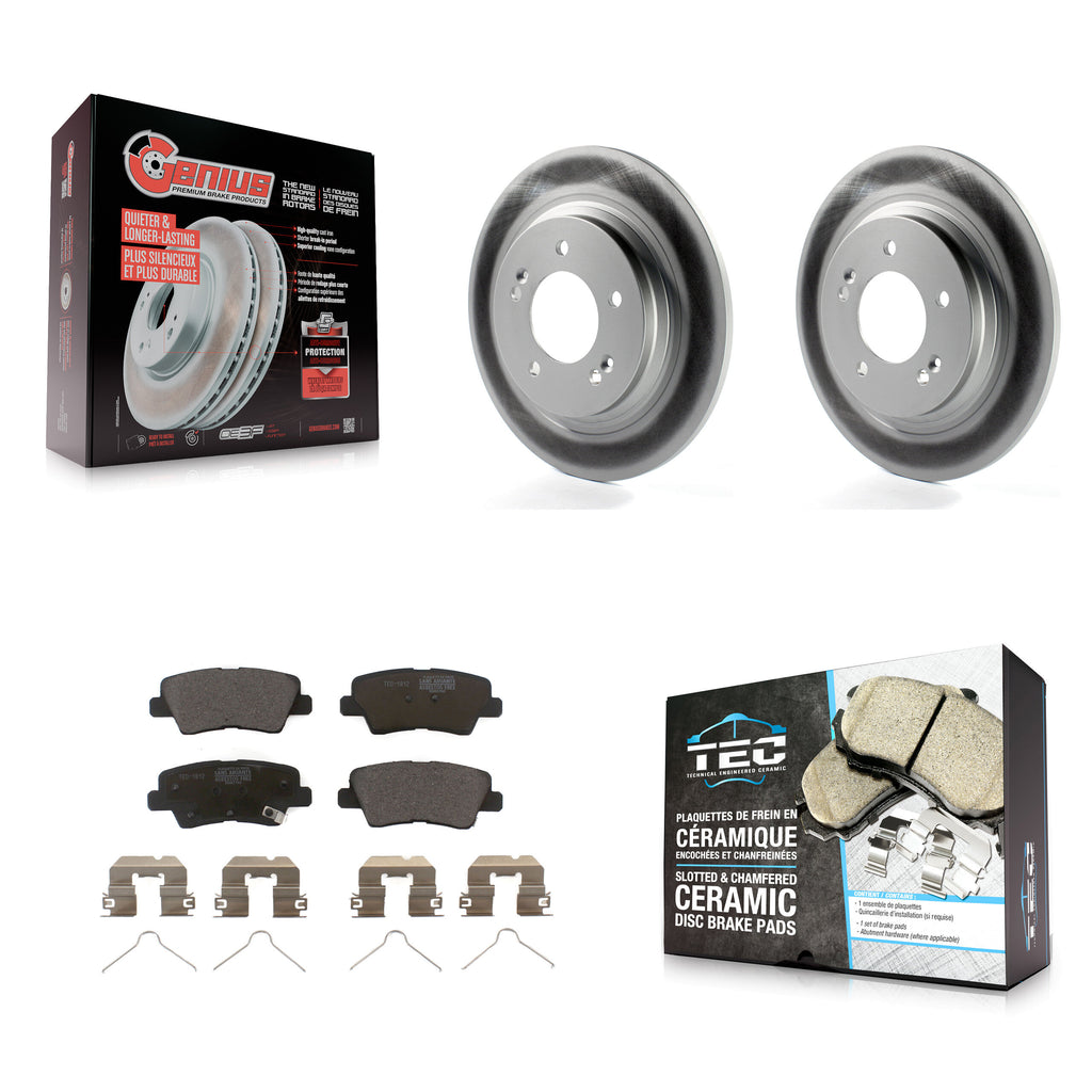 Rear Coated Disc Brake Rotors Ceramic Pad Kit For Kia Niro Hyundai Ioniq Soul EV