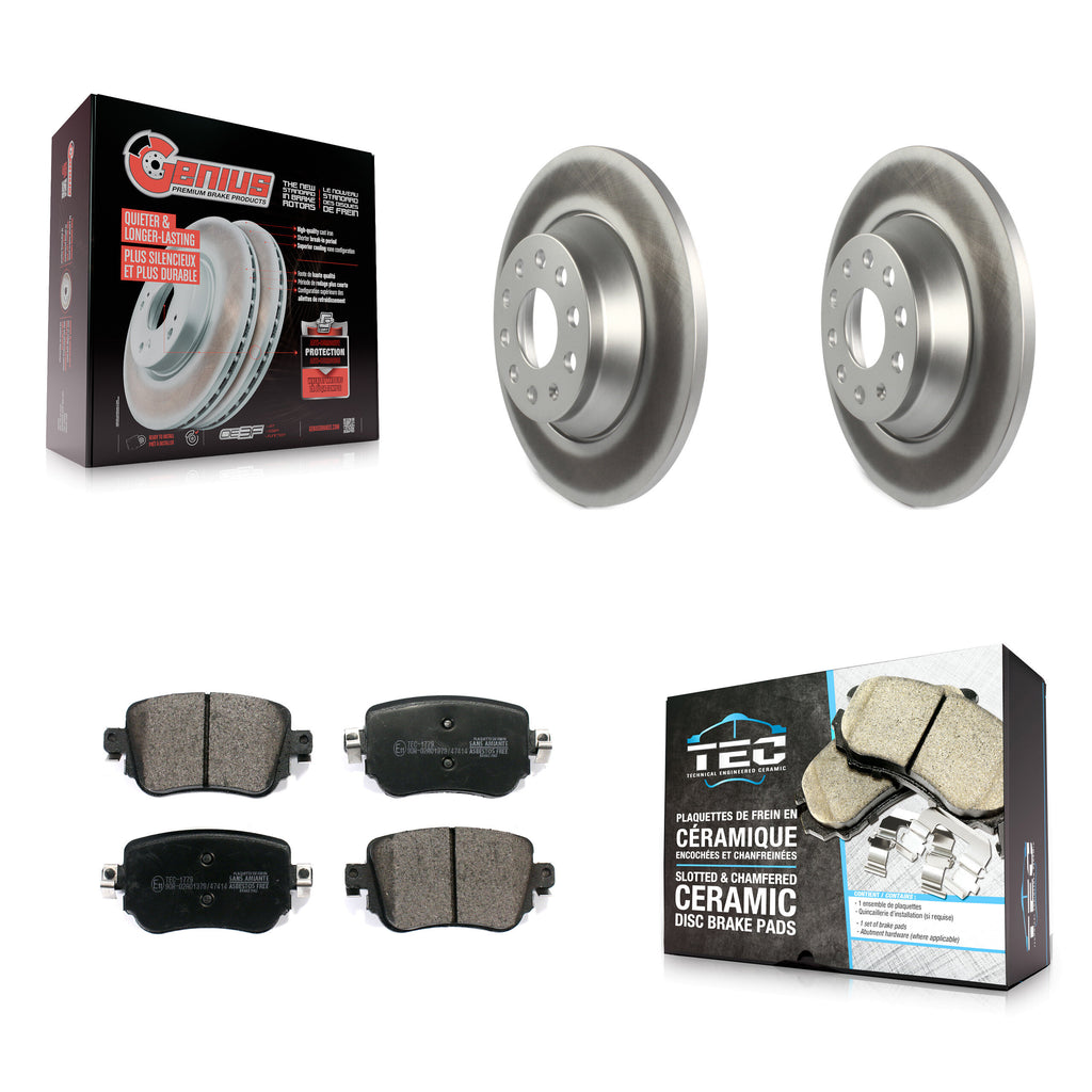 [Rear] 2016-2018 Audi Q3 Quattro Premium Coated Rotors & Ceramic Pads Brake Kit For Max Braking