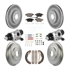 Front Rear Coat Disc Brake Rotor Ceramic Pad Drum Kit (9Pc) For Volkswagen Jetta
