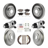 Front Rear Coat Disc Brake Rotor Ceramic Pad Drum Kit (9Pc) For Volkswagen Jetta