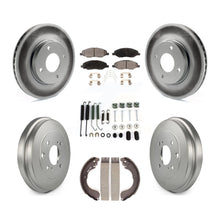 Load image into Gallery viewer, Front Rear Coated Disc Brake Rotor Ceramic Pad &amp; Drum Kit (7Pc) For Nissan Versa