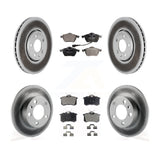 Front Rear Coated Disc Brake Rotors And Ceramic Pads Kit For Volkswagen Beetle