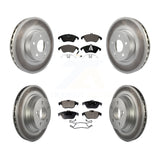 Front Rear Coated Disc Brake Rotors And Ceramic Pads Kit For Mercedes-Benz E350