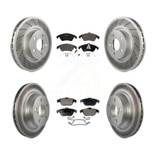 Charger l'image dans la galerie, Front Rear Coated Disc Brake Rotors And Ceramic Pads Kit For Mercedes-Benz E350