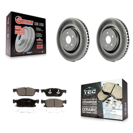Front Coated Brake Rotor Ceramic Pad Kit For Ford Fusion Lincoln MKZ Continental