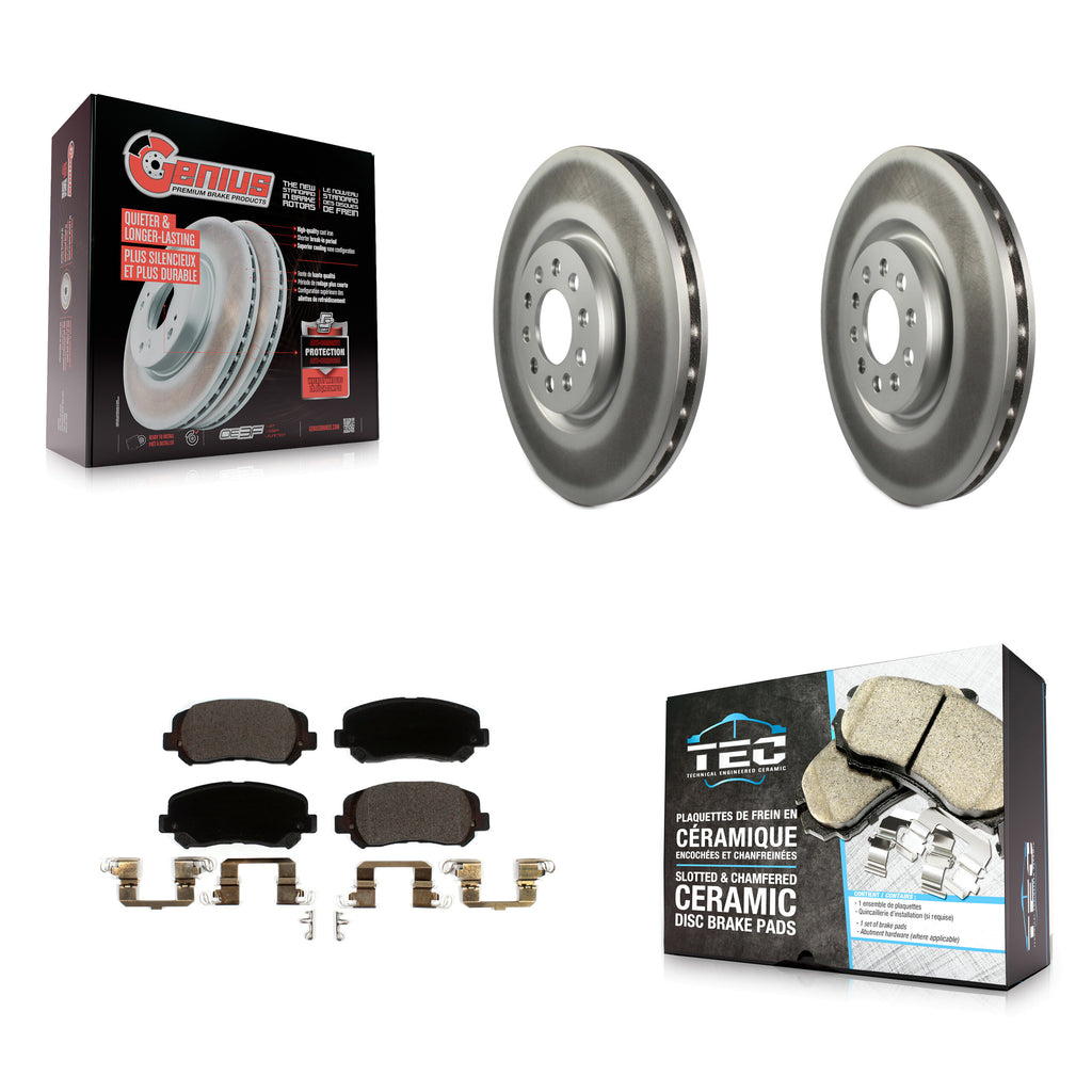 Front Coated Disc Brake Rotor And Ceramic Pad Kit For Jeep Cherokee Chrysler 200