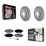Front Coated Disc Brake Rotors And Ceramic Pads Kit For Volkswagen GTI Jetta