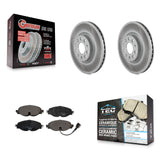 Front Coated Brake Rotor Ceramic Pad Kit For Volkswagen Audi GTI A3 Quattro Golf