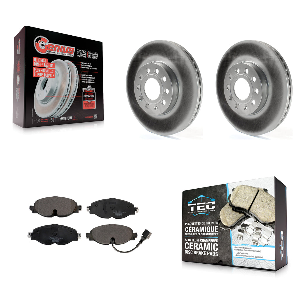 Front Coat Brake Rotor Ceramic Pad Kit For Volkswagen Jetta Audi Golf A3 Quattro