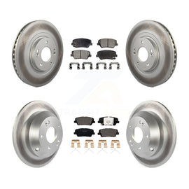 Front Rear Coated Disc Brake Rotors And Ceramic Pads Kit For Kia Sorento
