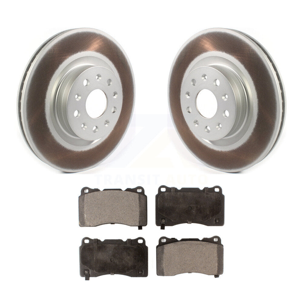 Front Coated Brake Rotor & Ceramic Pad Kit For Cadillac CTS CT6 Chevrolet Camaro