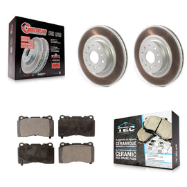 Front Coated Brake Rotor & Ceramic Pad Kit For Cadillac CTS CT6 Chevrolet Camaro