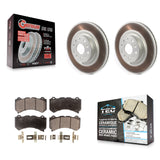 Front Coated Disc Brake Rotors And Ceramic Pads Kit For Cadillac CTS