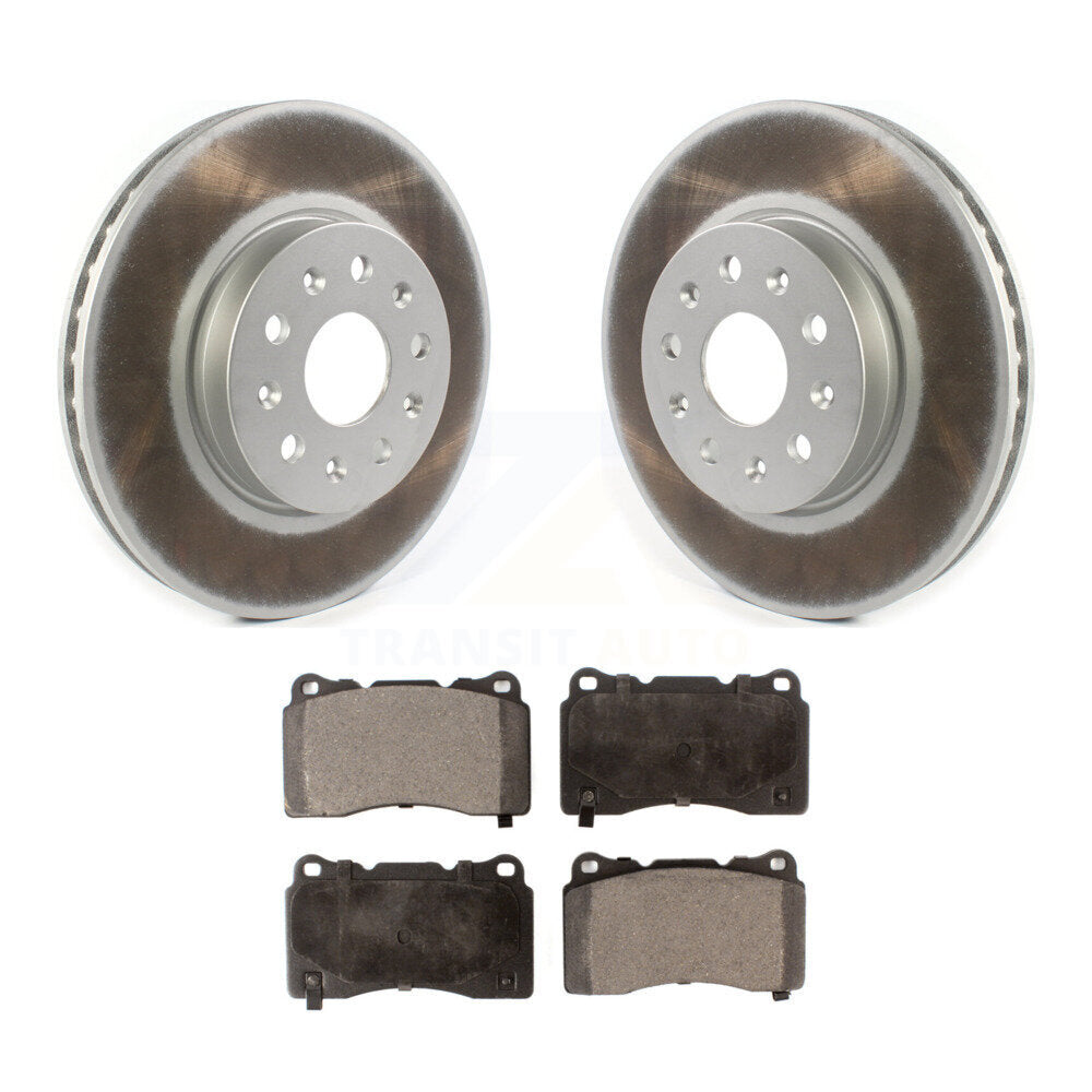 Front Coated Brake Rotor & Ceramic Pad Kit For Chevrolet Camaro Cadillac CTS CT6