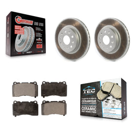 Front Coated Brake Rotor & Ceramic Pad Kit For Chevrolet Camaro Cadillac CTS CT6