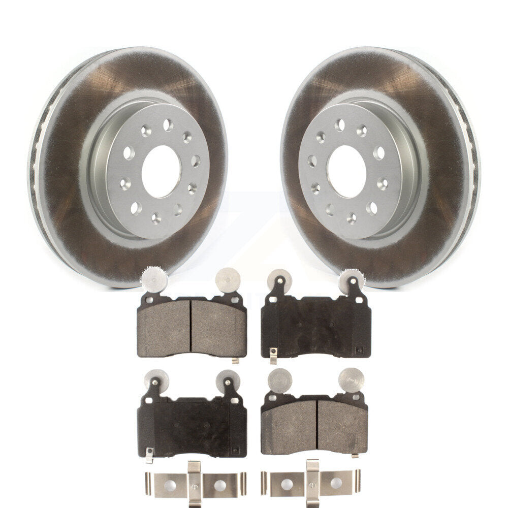 Front Coated Disc Brake Rotors Ceramic Pad Kit For Cadillac CTS Chevrolet Camaro