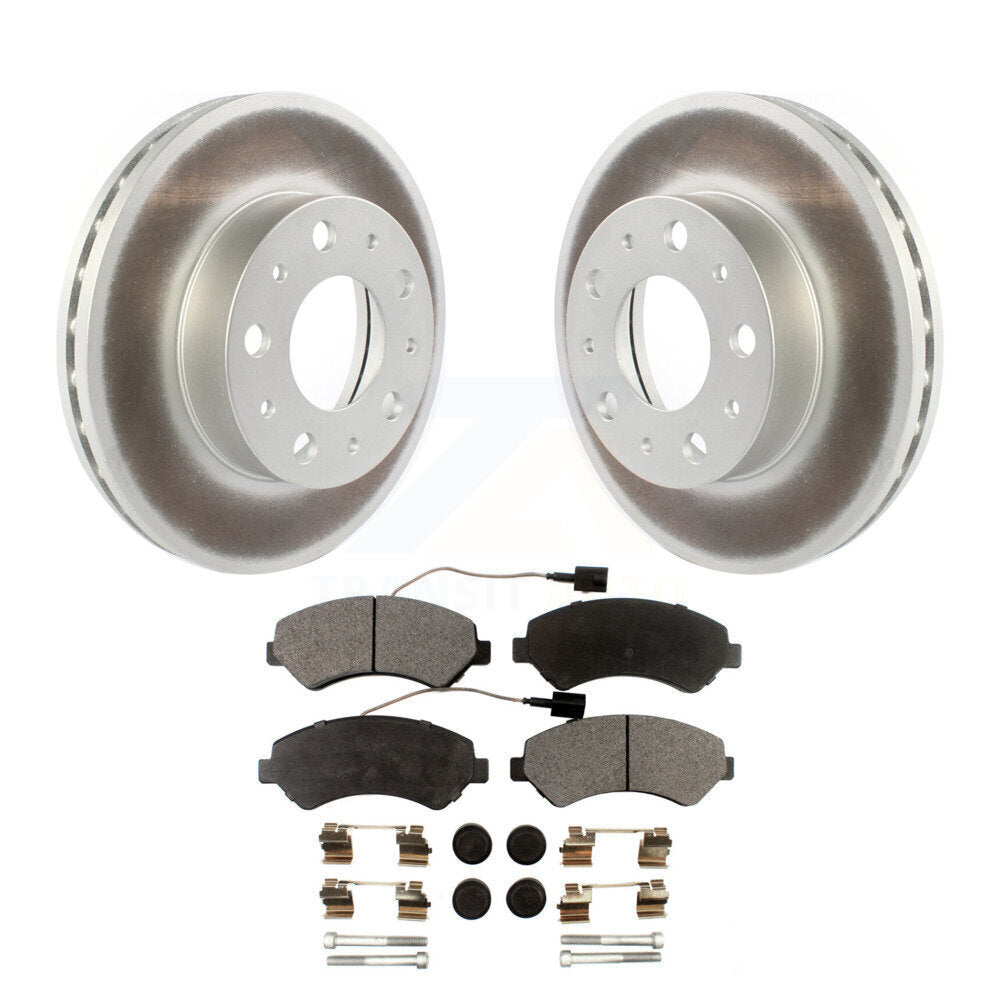 Front Coated Disc Brake Rotor & Ceramic Pad Kit For Ram ProMaster 1500 2500 3500