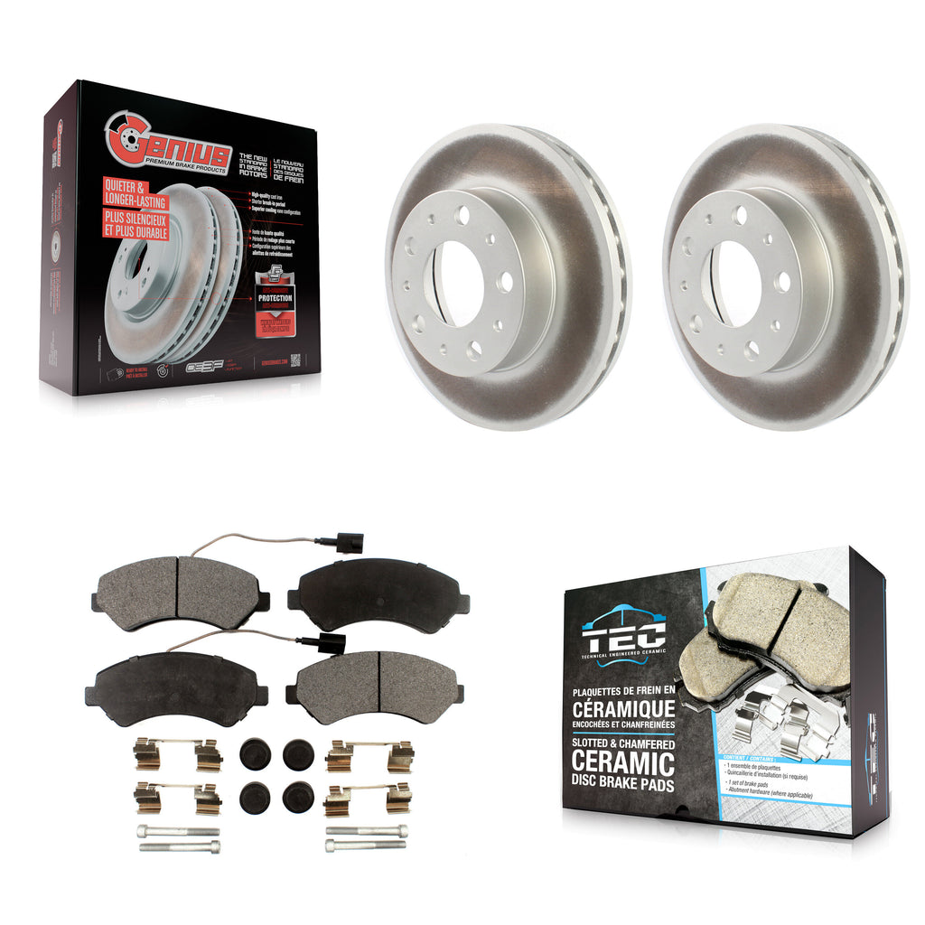 Front Coated Disc Brake Rotor & Ceramic Pad Kit For Ram ProMaster 1500 2500 3500