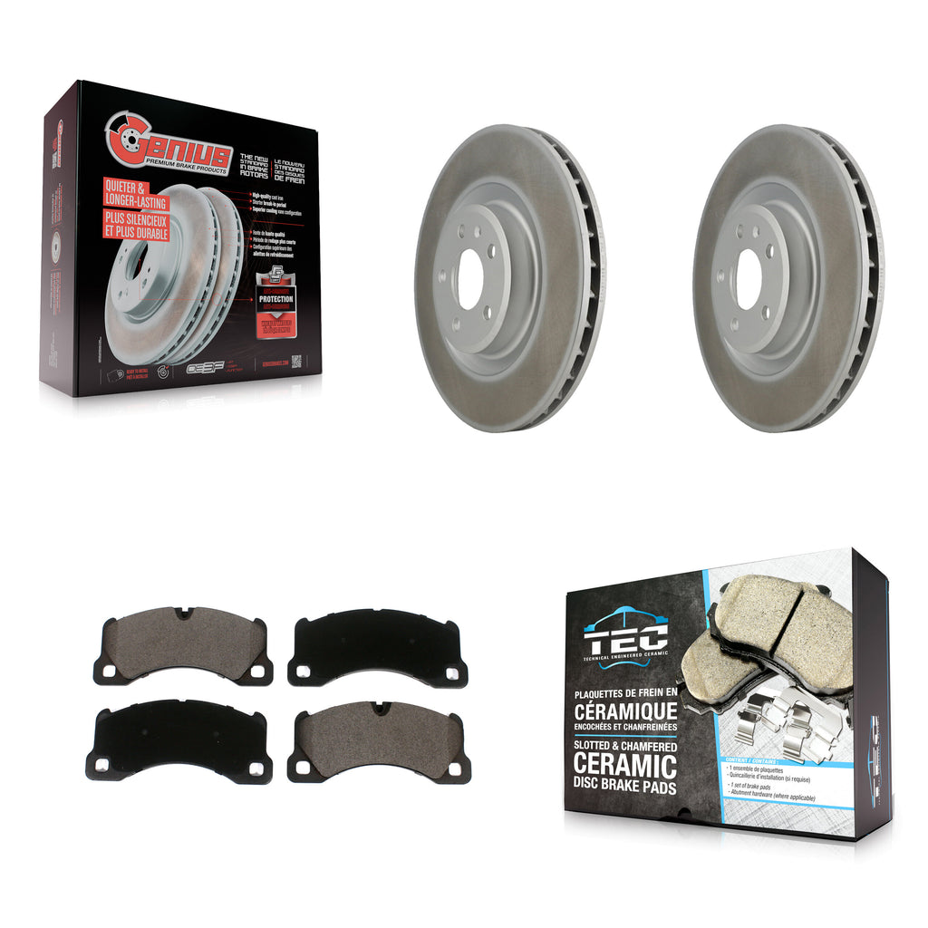 [Front] 2017 Porsche Macan Base Premium Coated Rotors & Ceramic Pads Brake Kit For Max Braking