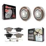 Front Coated Disc Brake Rotors And Ceramic Pads Kit For Audi TT Quattro TTS