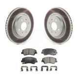 Front Coated Disc Brake Rotors And Ceramic Pads Kit For Kia Rio