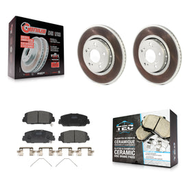 Front Coated Disc Brake Rotors And Ceramic Pads Kit For Acura RLX