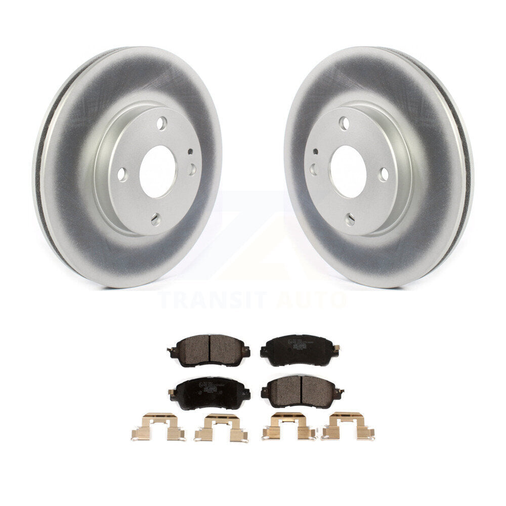 Front Coated Disc Brake Rotors And Ceramic Pads Kit For Toyota Yaris iA Scion