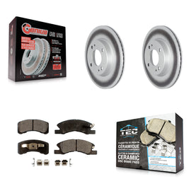 [Front] 2017-2022 Mitsubishi Mirage G4 Premium Coated Rotors & Ceramic Pads Brake Kit For Max Braking