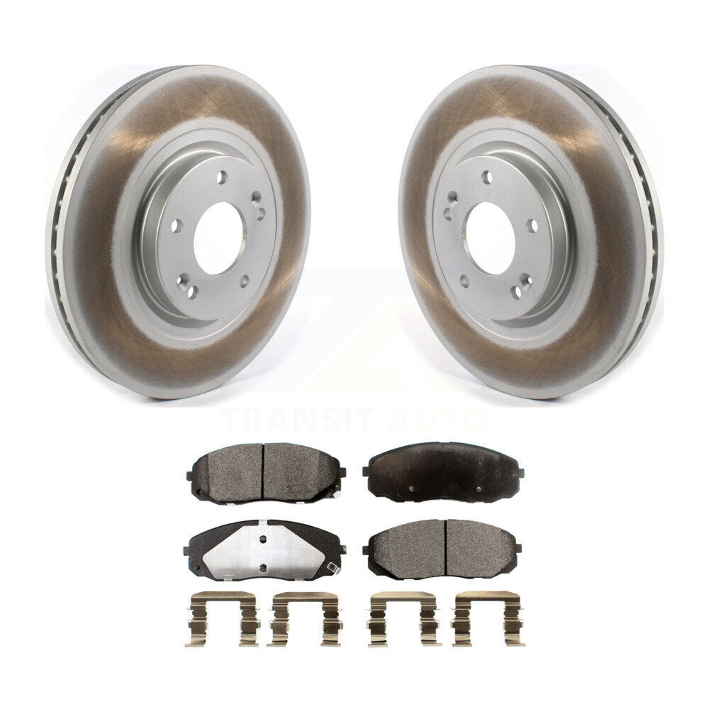 Front Coated Disc Brake Rotors And Ceramic Pads Kit For 2015-2020 Kia Sedona