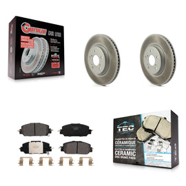 Front Coated Disc Brake Rotors And Ceramic Pads Kit For Honda CR-V