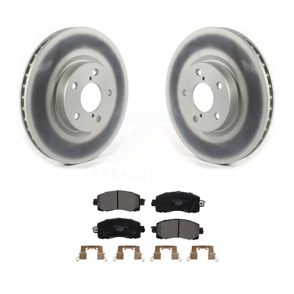 Front Coated Disc Brake Rotors And Ceramic Pads Kit For Subaru Impreza