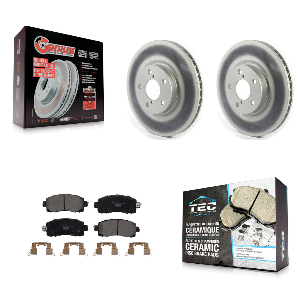Front Coated Disc Brake Rotors And Ceramic Pads Kit For Subaru Impreza