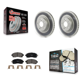 Front Coated Disc Brake Rotors And Ceramic Pads Kit For Subaru Impreza